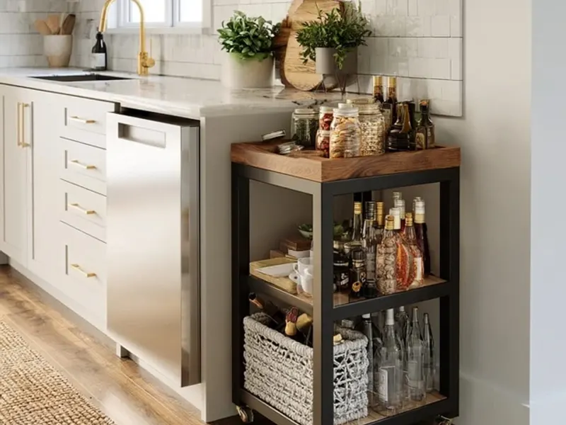Small Space? This Kitchen Cart Storage Still Works